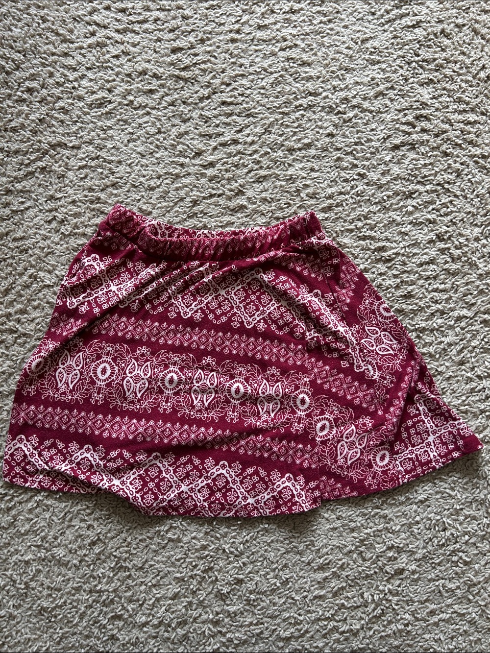 Women’s Burgundy Printed A-Line Skirt